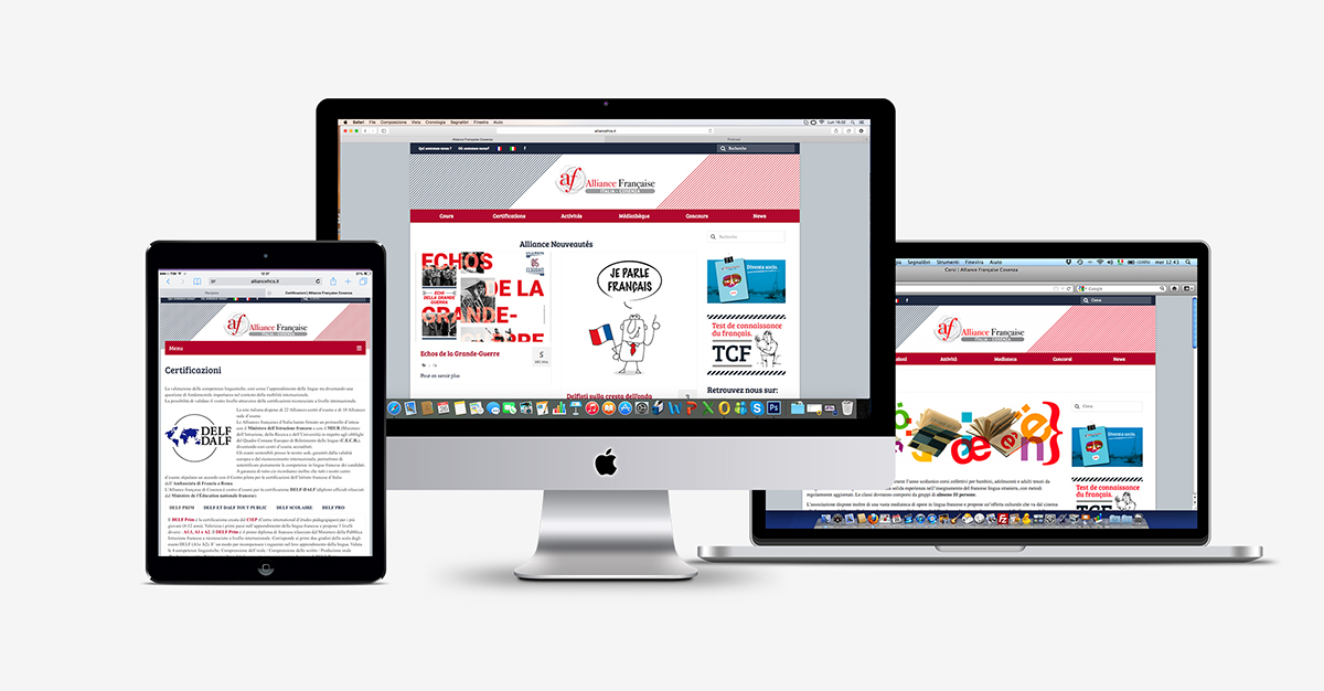 Sito web responsive alliance Française di Cosenza