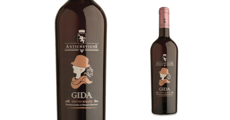 label design per etichetta di vino rosato
